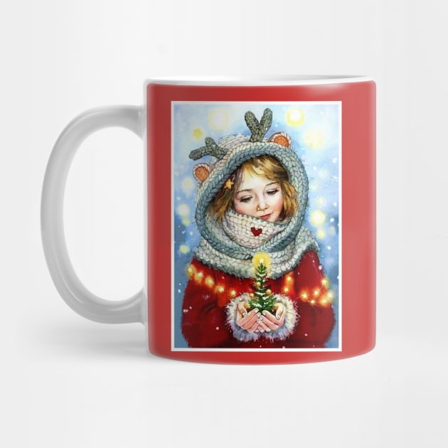 Christmas Tree Magical Young Girl Print by posterbobs